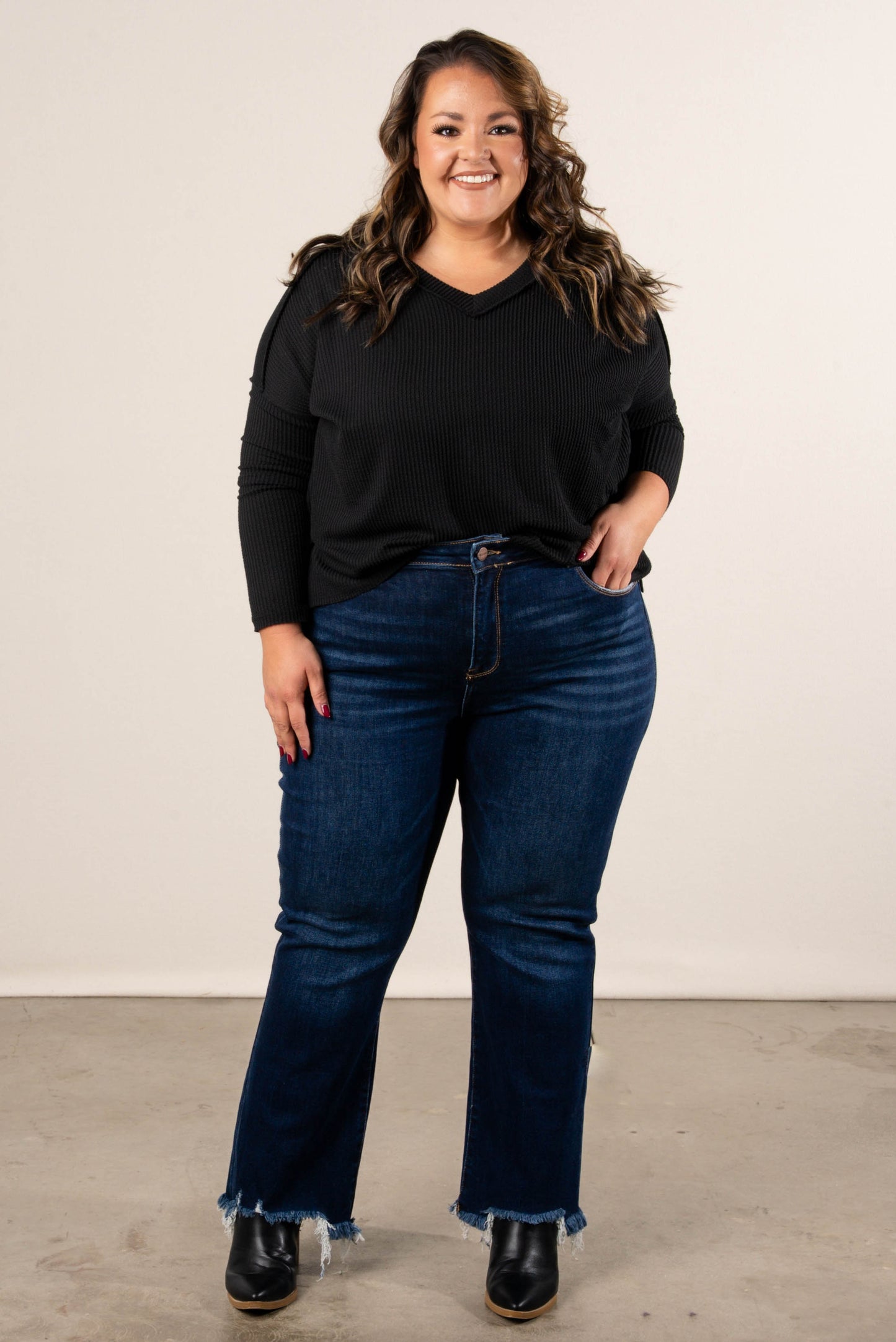 Risen Denim | Milani High Rise Crop Straight Leg Jeans