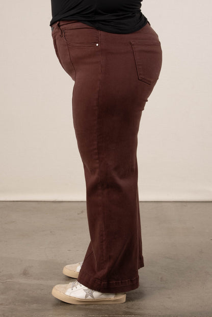 Risen Aiden High Rise Tummy Control Crop Wide Leg Jeans