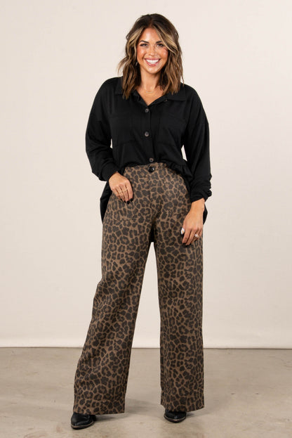 Carmen Leopard Wide Leg Pants