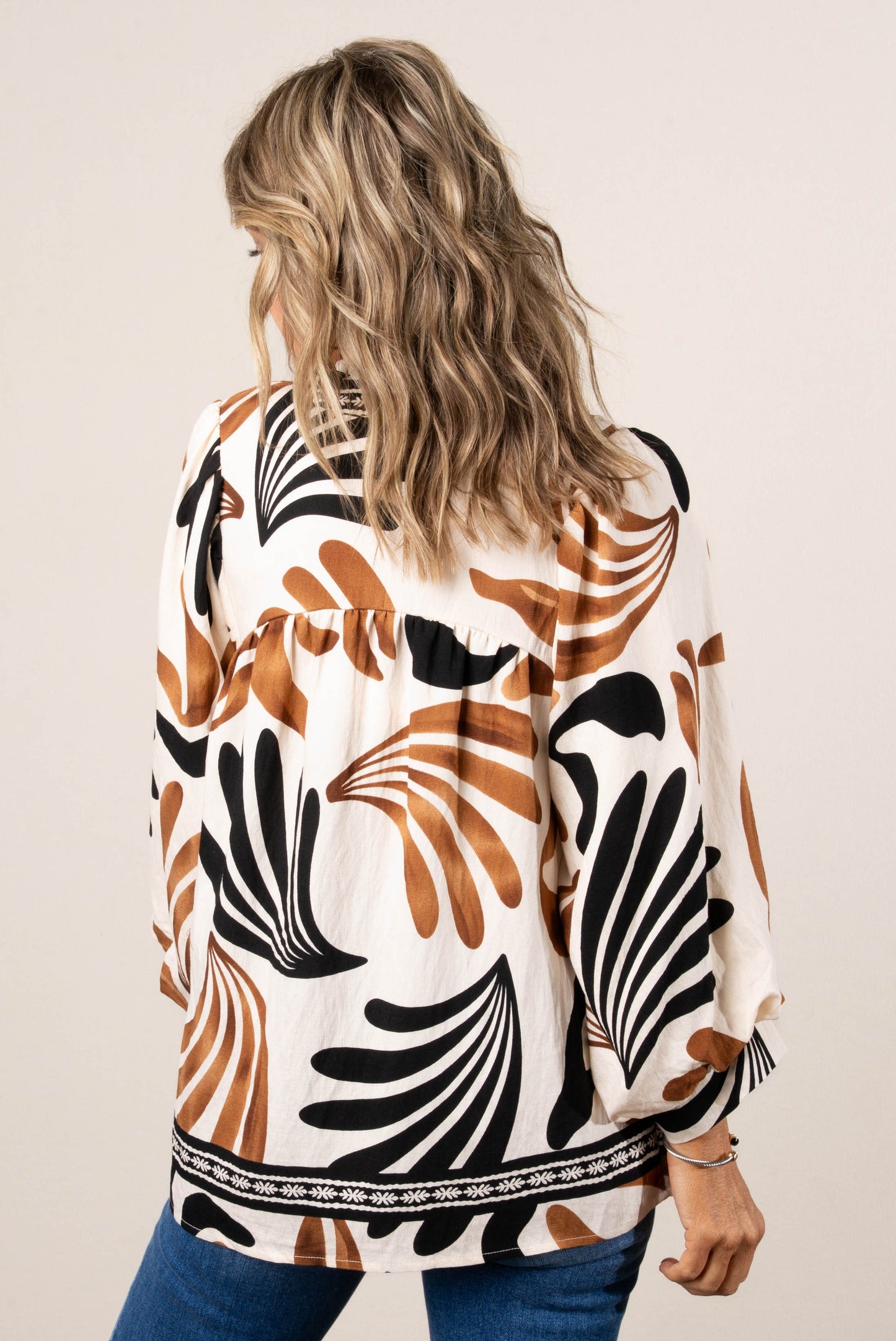 Enchanting Abstract Babydoll Blouse