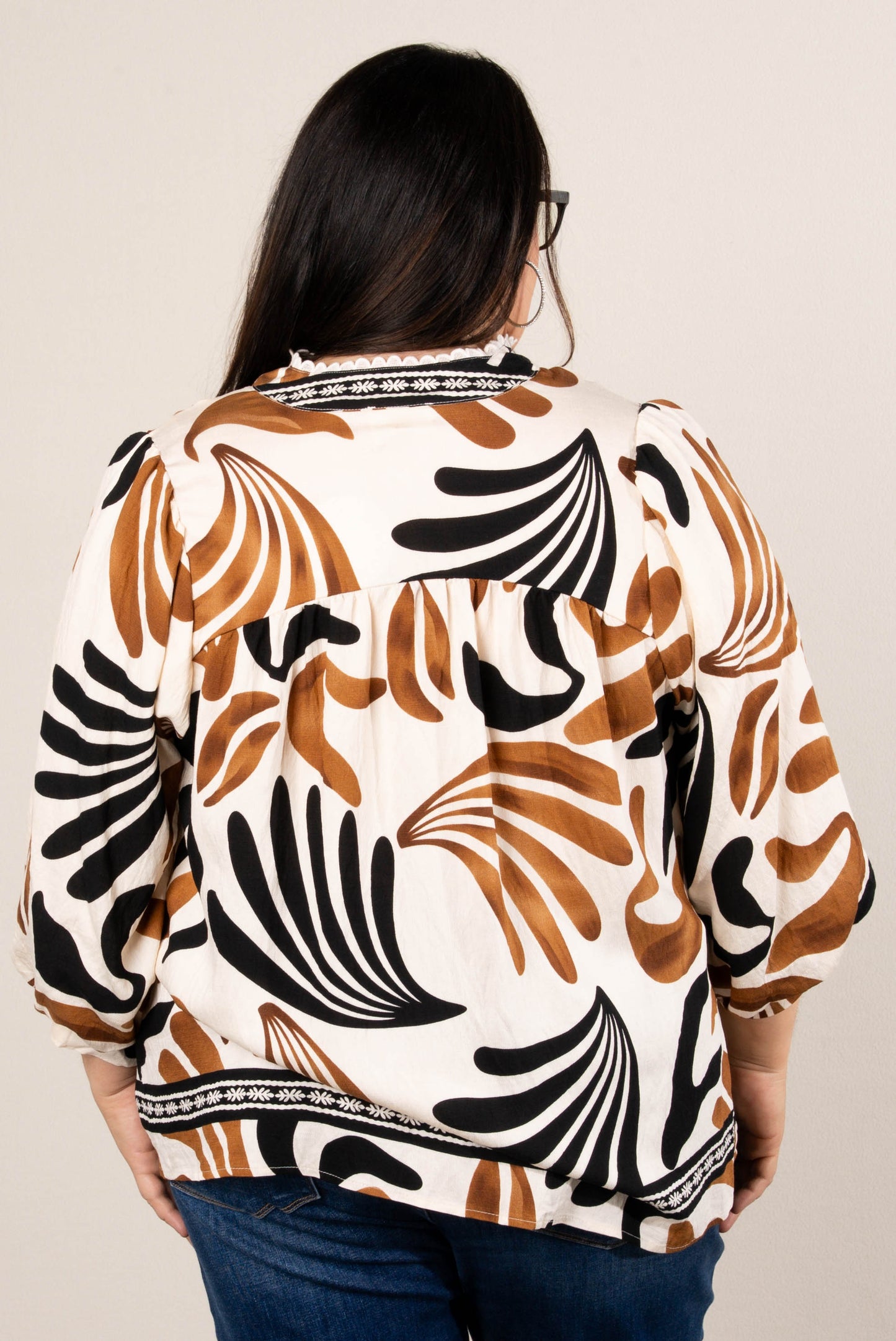 Enchanting Abstract Babydoll Blouse