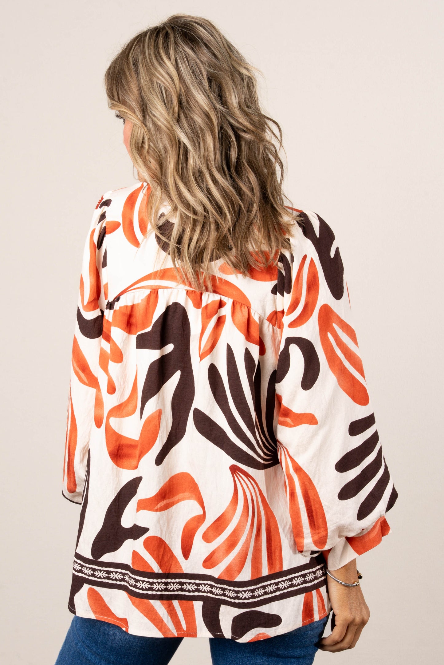 Enchanting Abstract Babydoll Blouse