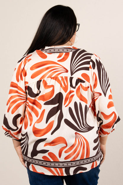 Enchanting Abstract Babydoll Blouse