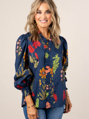 Daphne Floral Ruffle Detail Top