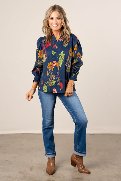 Daphne Floral Ruffle Detail Top