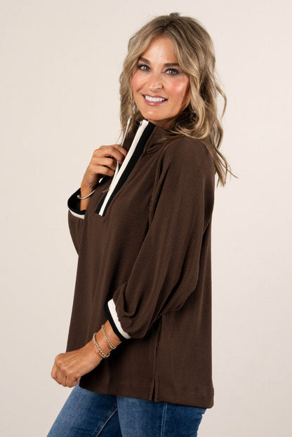 Riviera Contrast Trim Half Zip Pullover