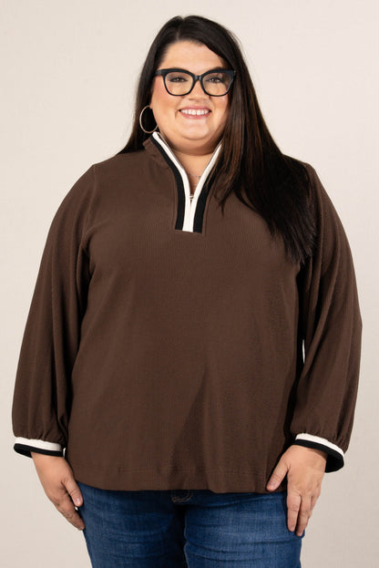 Riviera Contrast Trim Half Zip Pullover