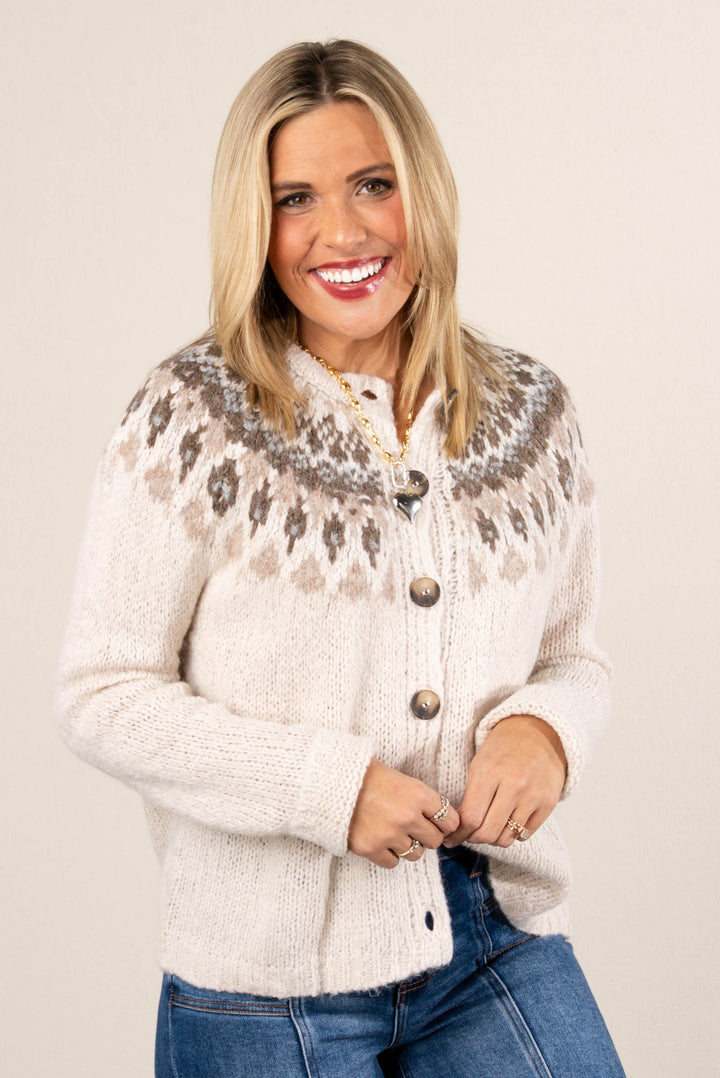 The Alpine Fair Isle Sweater Cardigan