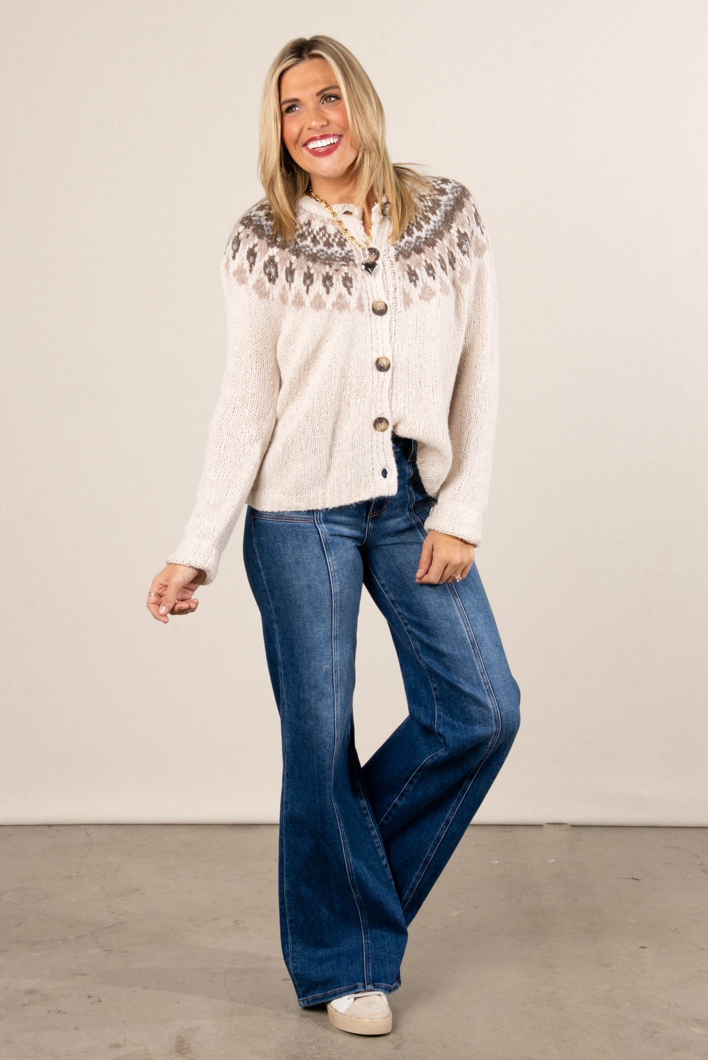 The Alpine Fair Isle Sweater Cardigan