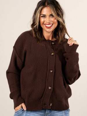 Summit Waffle Knit Exposed Seam Cardigan