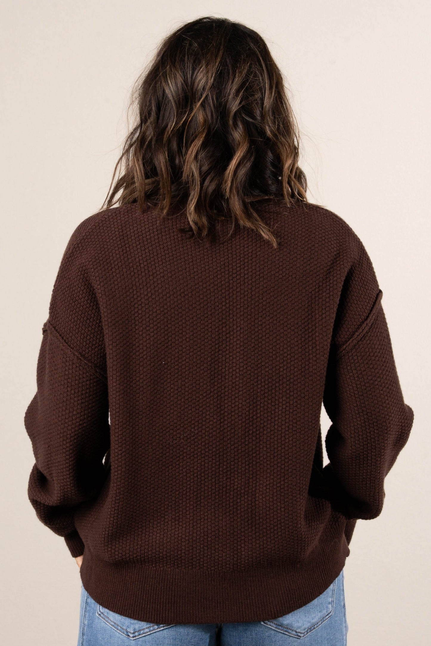 Summit Waffle Knit Exposed Seam Cardigan