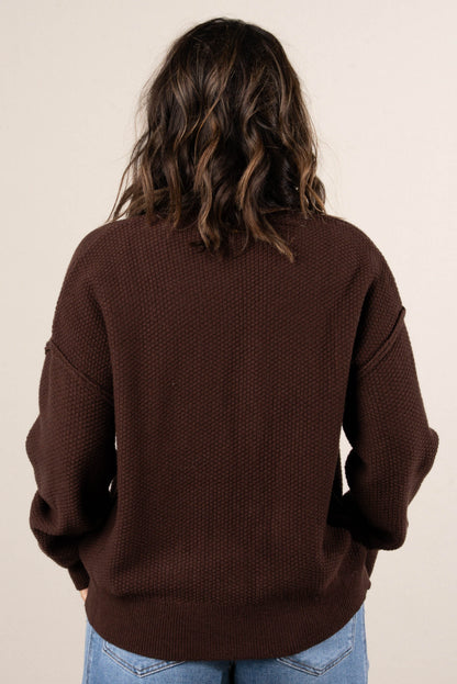 Summit Waffle Knit Exposed Seam Cardigan