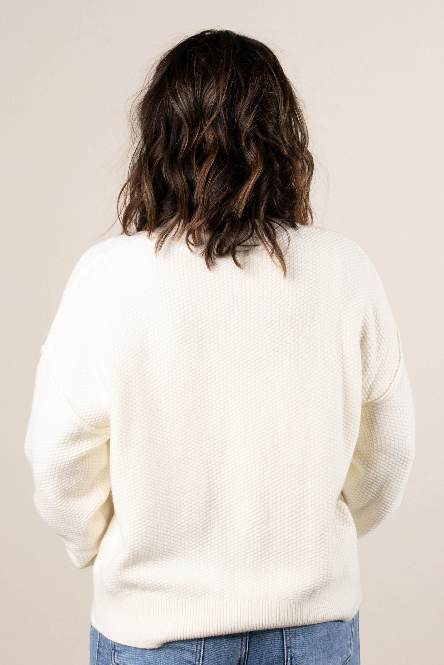 Summit Waffle Knit Exposed Seam Cardigan