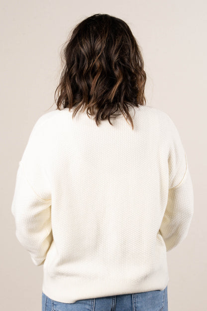Summit Waffle Knit Exposed Seam Cardigan