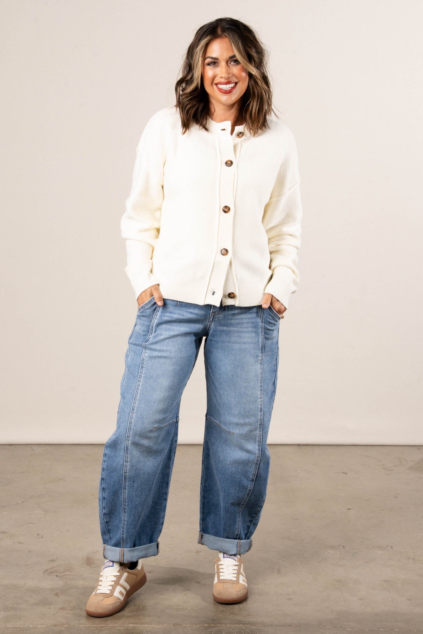 Summit Waffle Knit Exposed Seam Cardigan