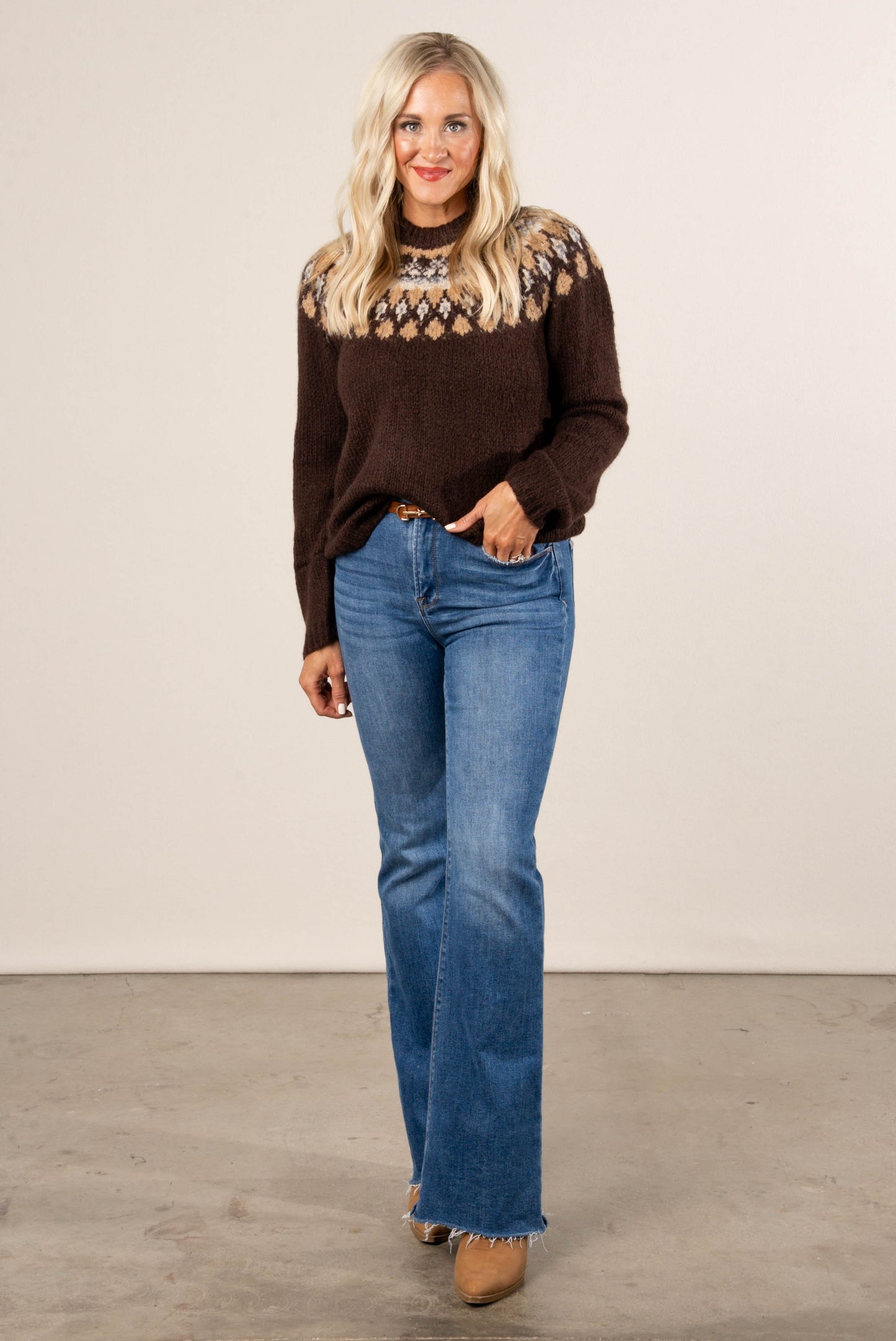 Reese Fair Isle Raglan Sleeve Sweater