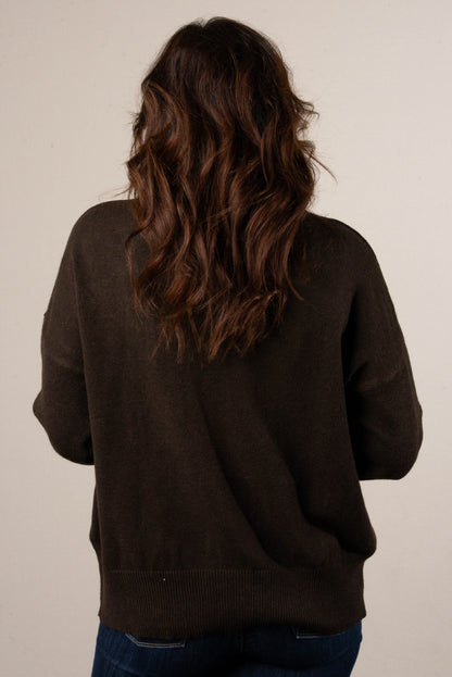 Genevieve Front Seam Mock Neck Sweater