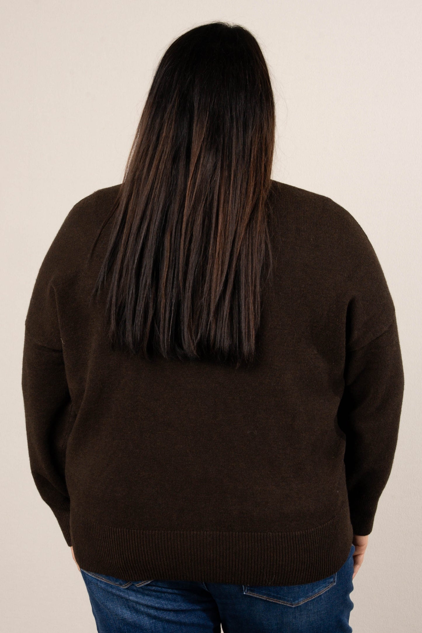 Genevieve Front Seam Mock Neck Sweater