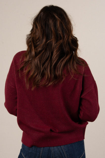 Genevieve Front Seam Mock Neck Sweater