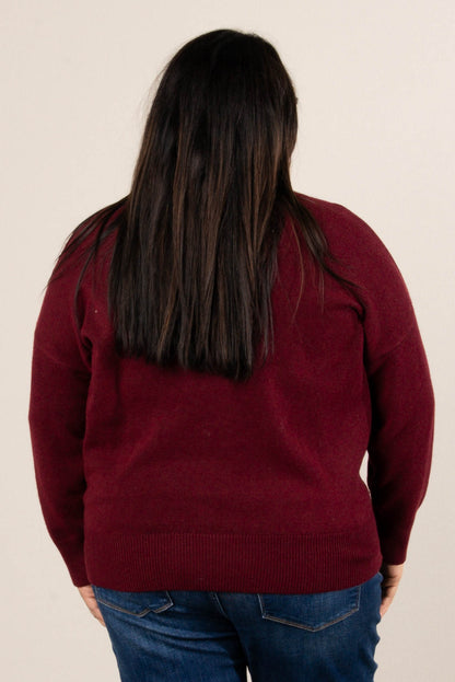 Genevieve Front Seam Mock Neck Sweater