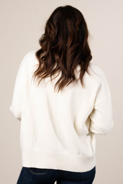 Genevieve Front Seam Mock Neck Sweater