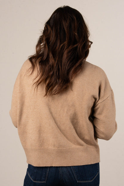 Genevieve Front Seam Mock Neck Sweater