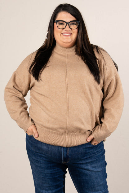 Genevieve Front Seam Mock Neck Sweater