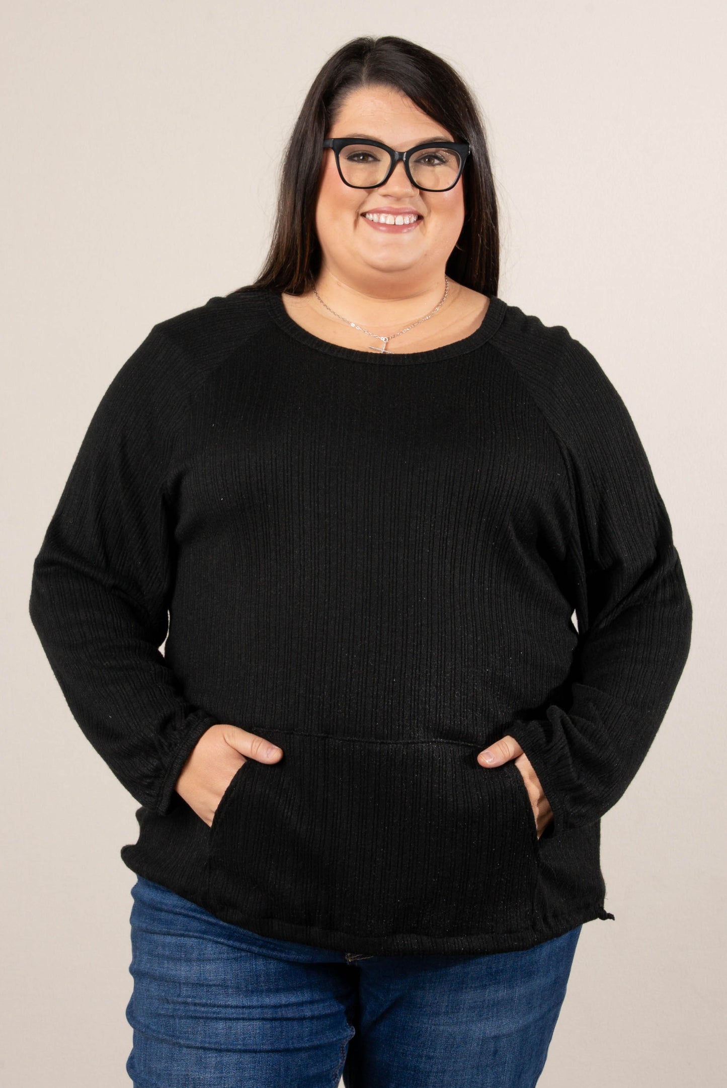 Crisp Days Ribbed Drawstring Waist Top