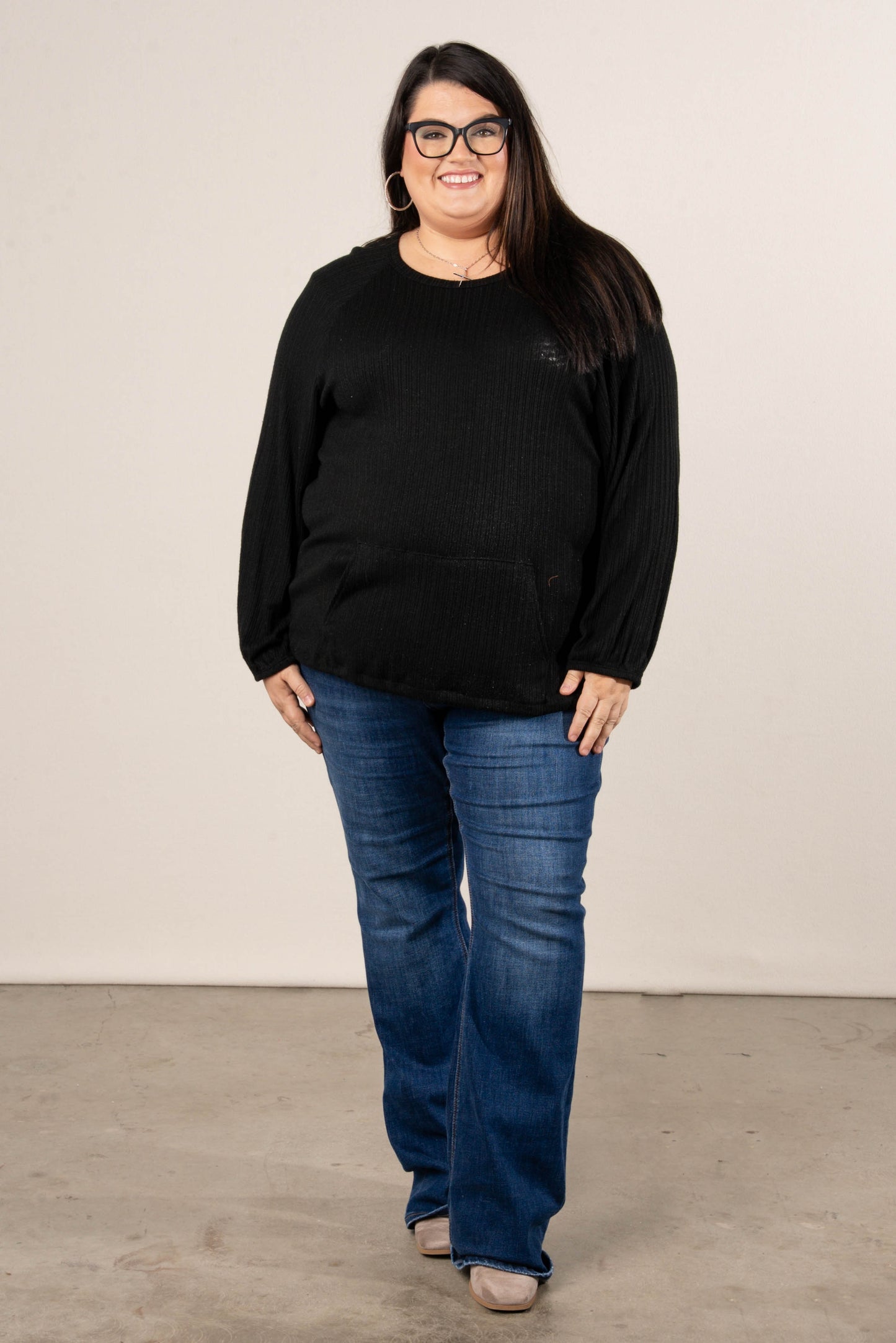Crisp Days Ribbed Drawstring Waist Top
