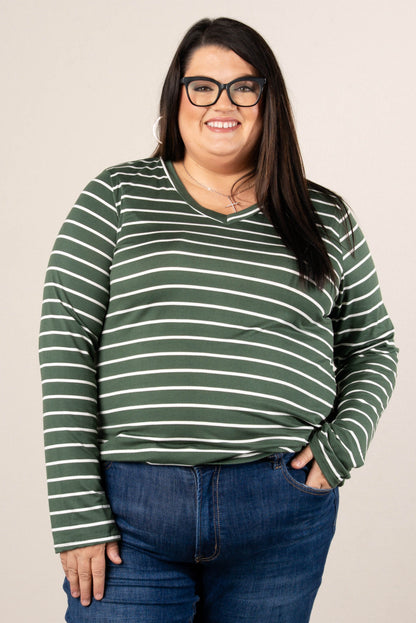 Fine Lines Striped Round Hem Top