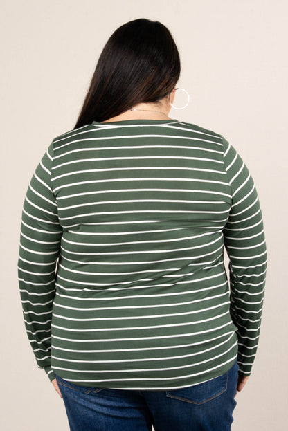 Fine Lines Striped Round Hem Top