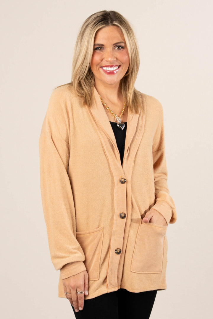 Autumn Air Mixed Knit Shawl Collar Cardigan