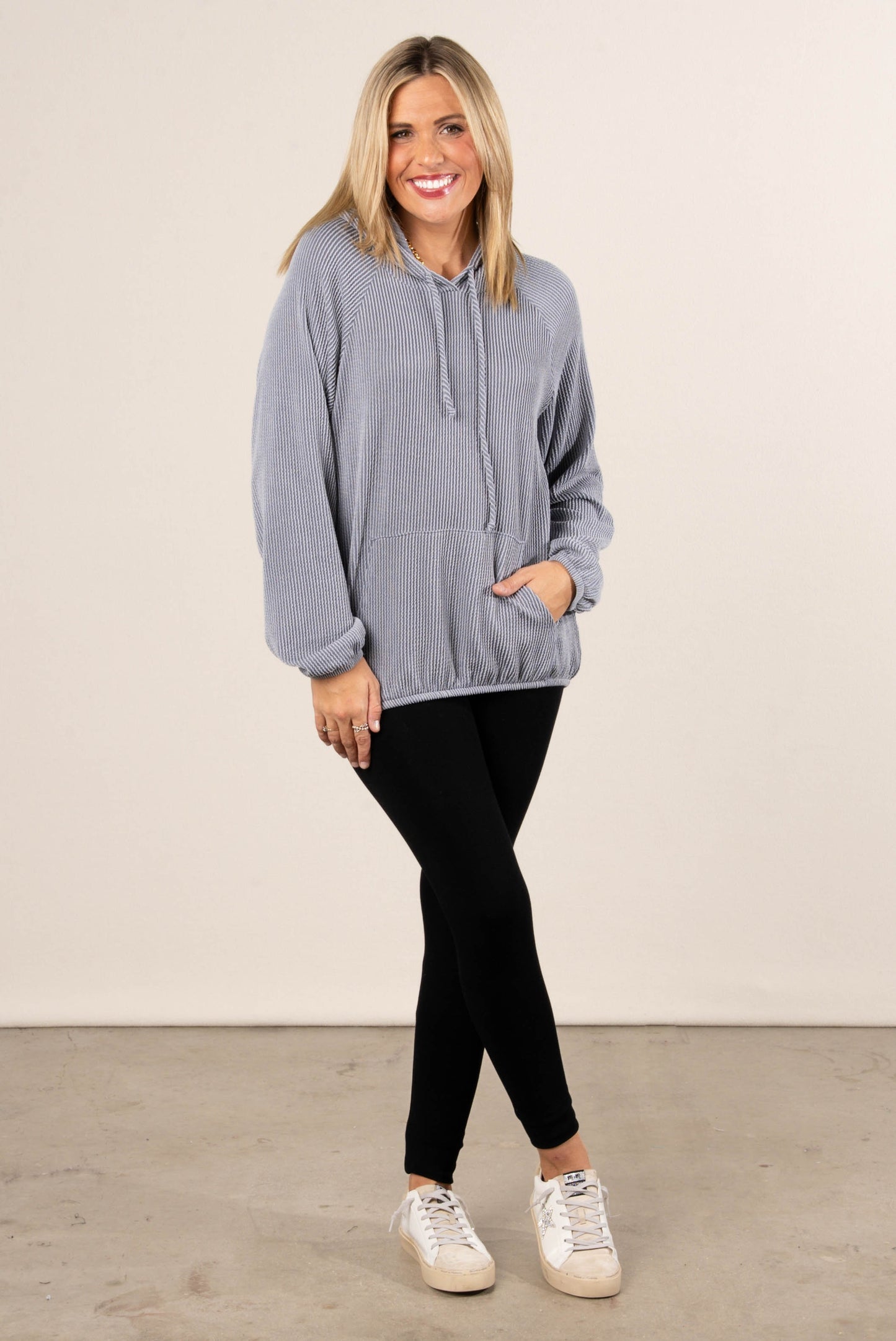 Catch A Chill Raised Rib Hooded Top