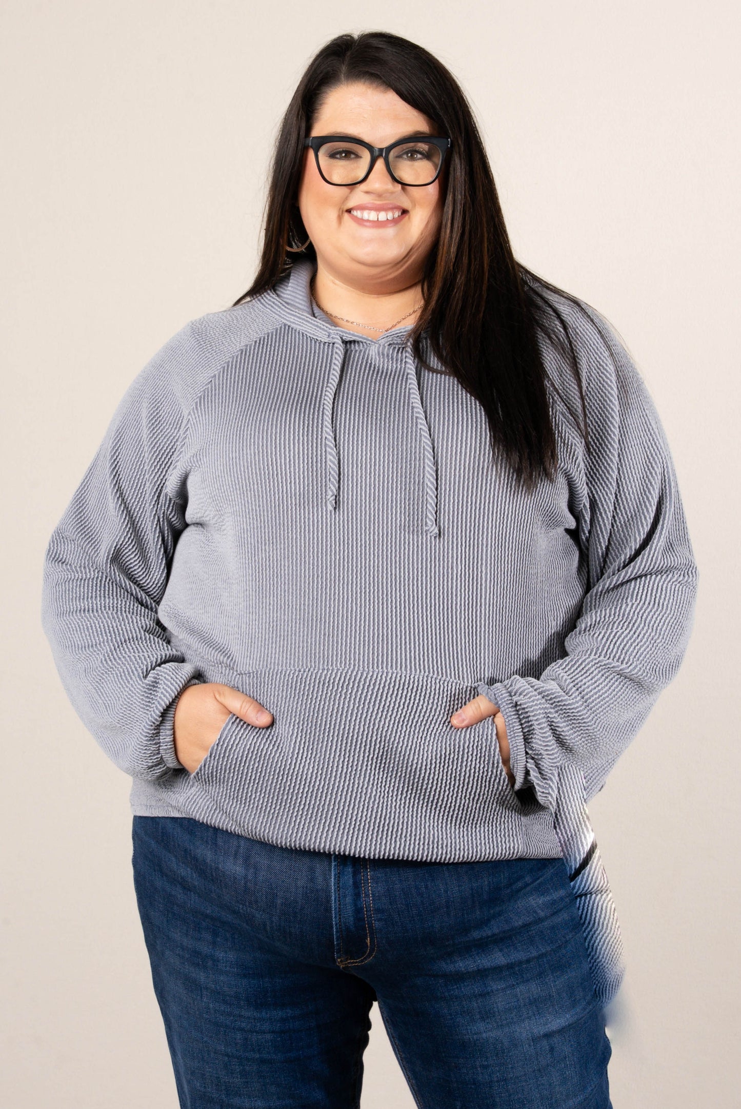 Catch A Chill Raised Rib Hooded Top