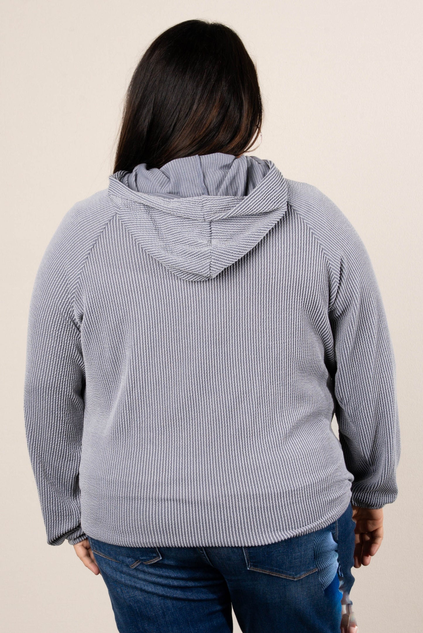 Catch A Chill Raised Rib Hooded Top