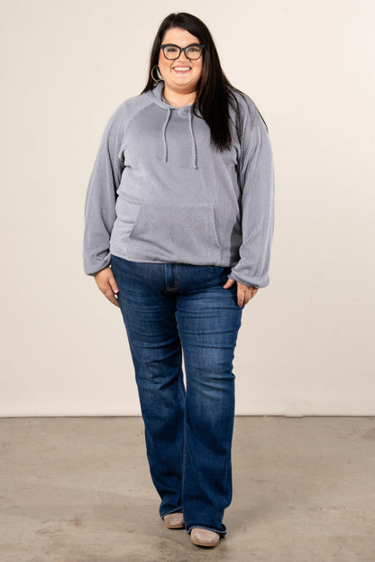 Catch A Chill Raised Rib Hooded Top