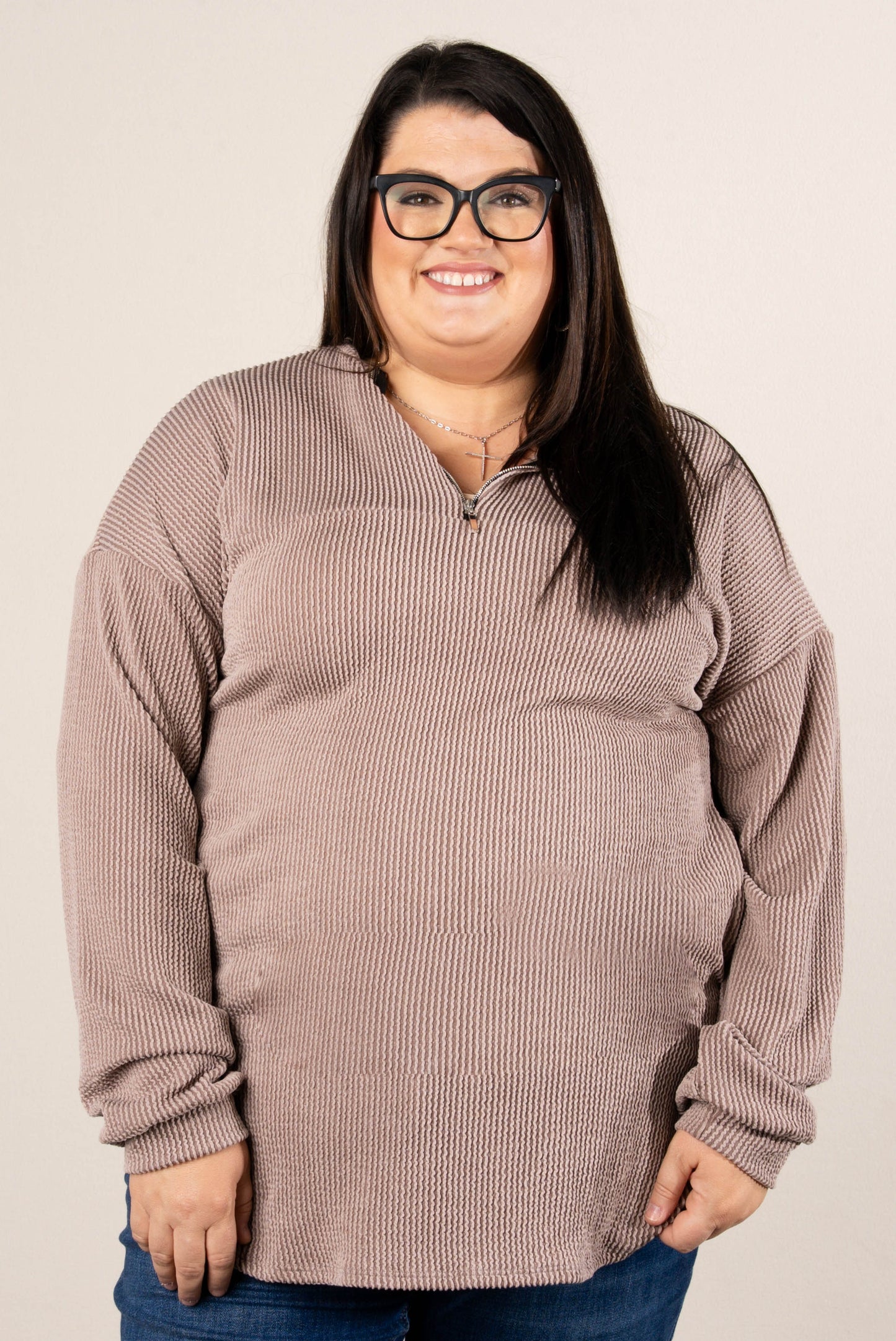 Sawyer Raised Rib Quarter Zip Tunic