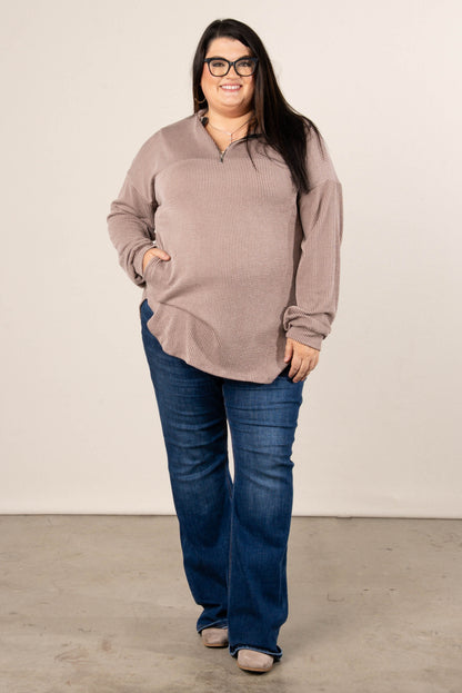 Sawyer Raised Rib Quarter Zip Tunic