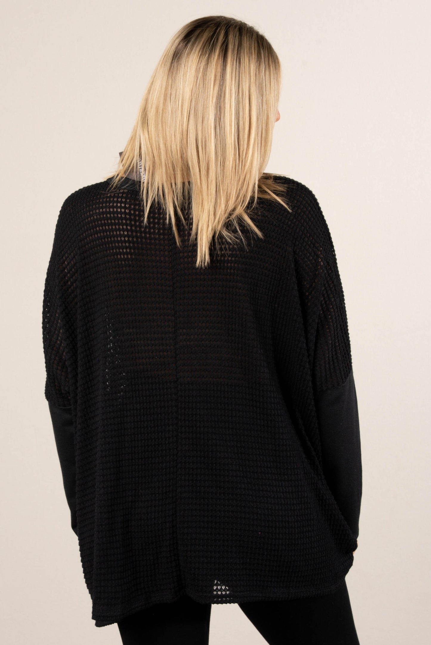 Harvest Moon Waffle Knit Poncho Top