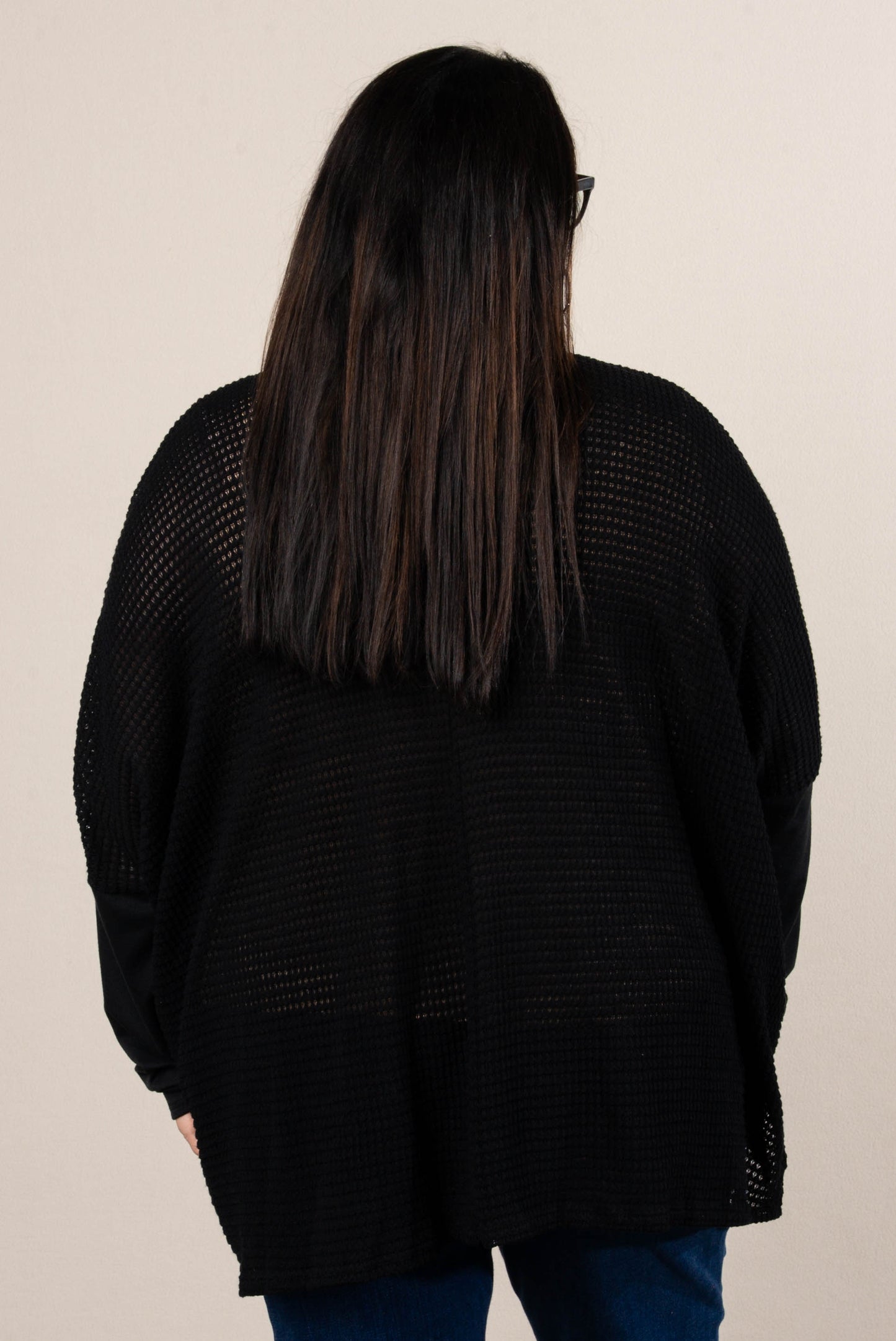Harvest Moon Waffle Knit Poncho Top