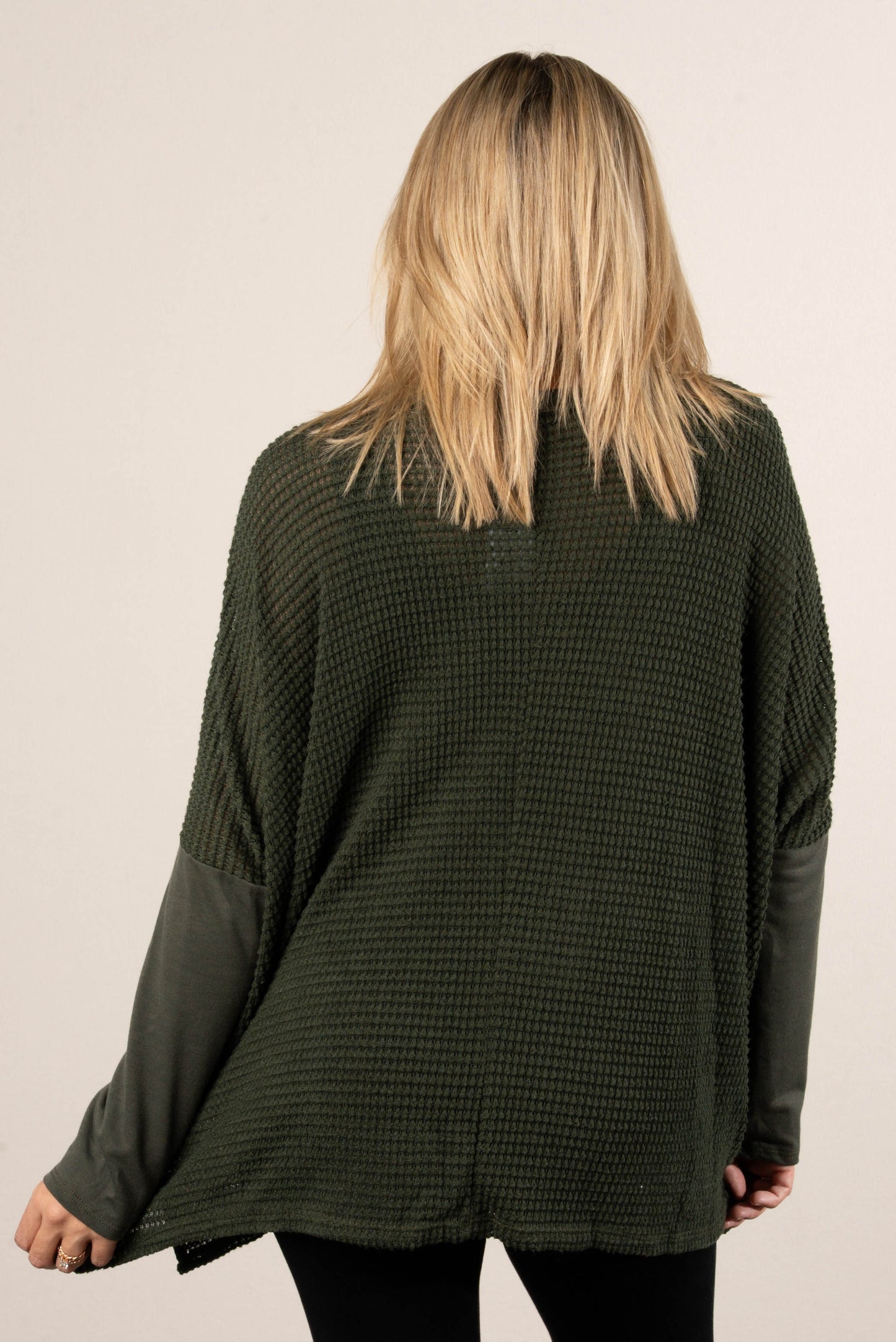 Harvest Moon Waffle Knit Poncho Top