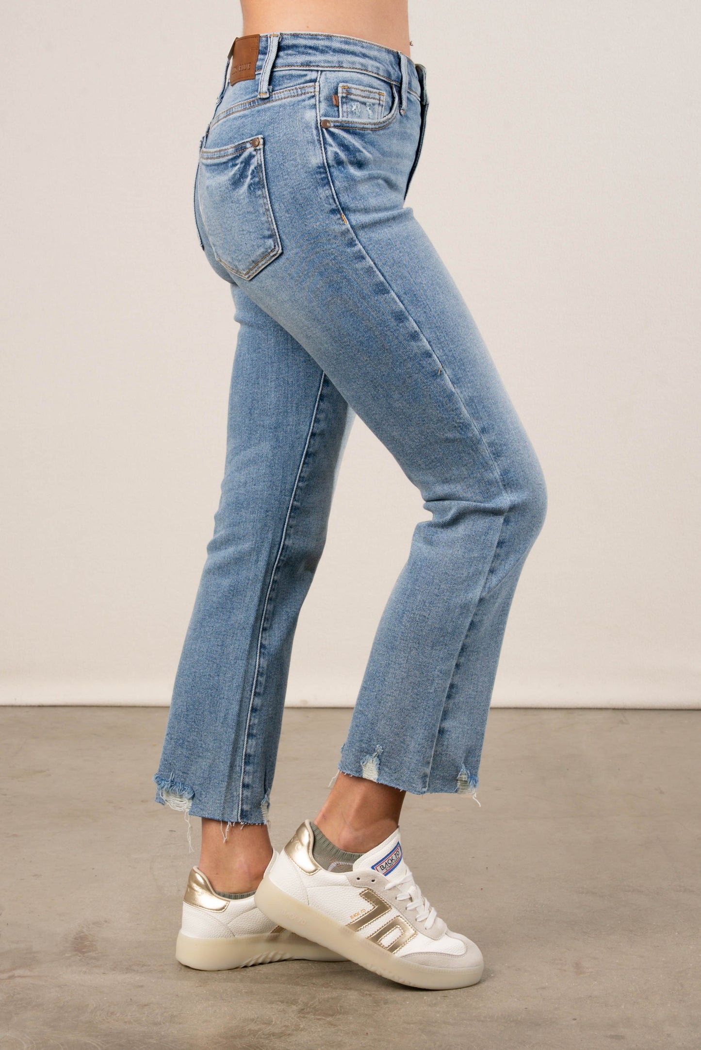 Judy Blue Lennon Mid Rise Crop Kick Flare Jeans