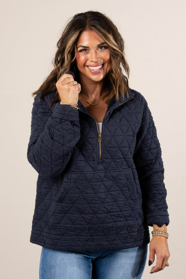 Season Of Colors Quilted Half Zip Pullover