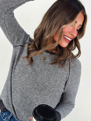 Aurora Pinstriped Raglan Sweater