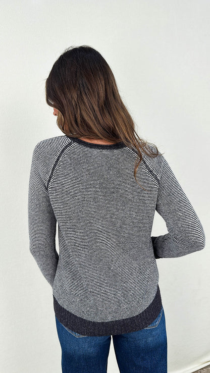Aurora Pinstriped Raglan Sweater