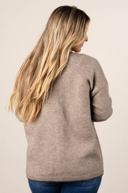 Paloma Contrast Stitch Open Front Cardigan