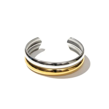 Twin Two Tone Cuff Bracelet