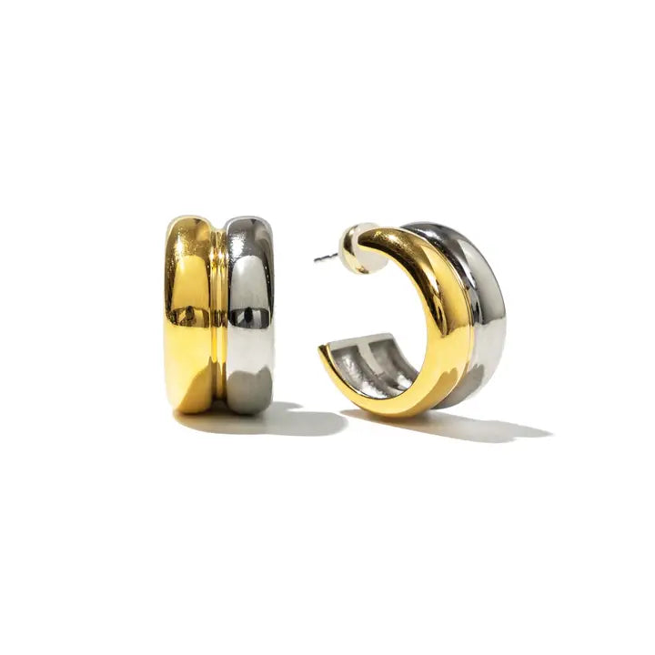 Twin Two Tone Hoop Earrings PRE-ORDER