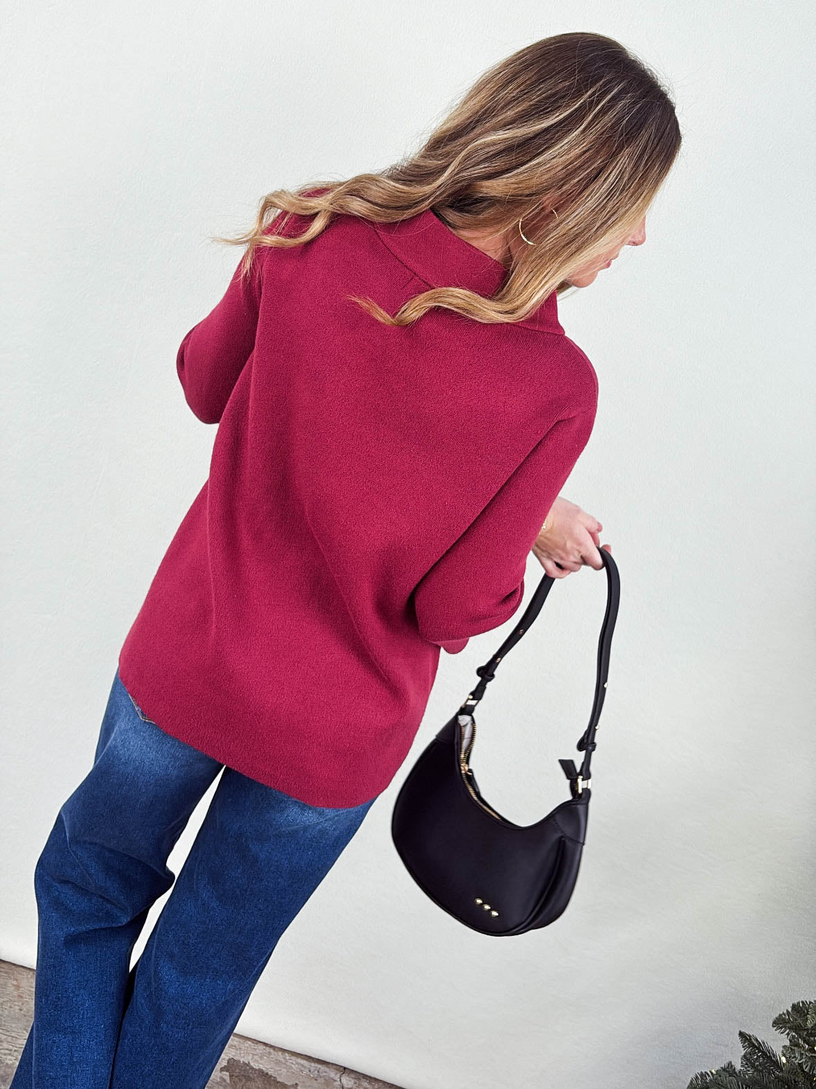 Karina Mock Neck Bell Sleeve Sweater