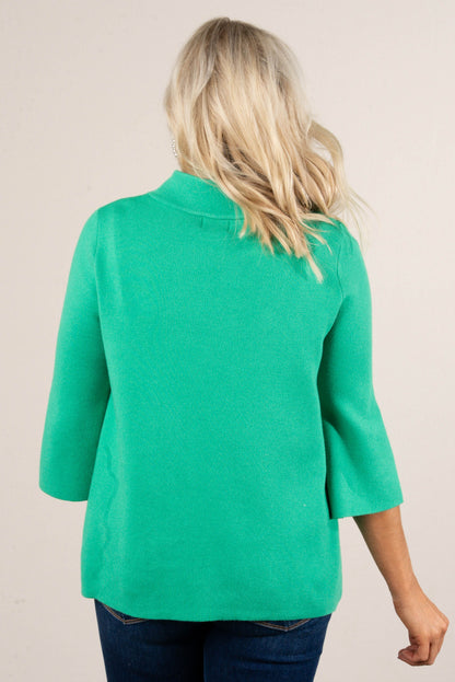 Karina Mock Neck Bell Sleeve Sweater